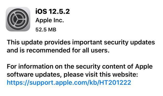 武宁苹果手机维修分享iOS12.5.2发布，建议所有老苹果用户安装 